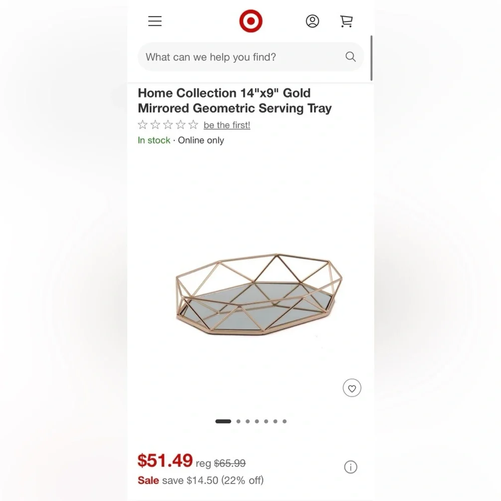 Geometric Gold Mirrored Decorative Server Party Display Tray